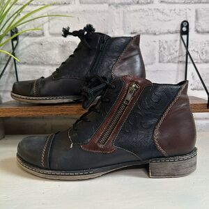Remonte Genuine Leather Short Boots Size 37 6 D4378-16